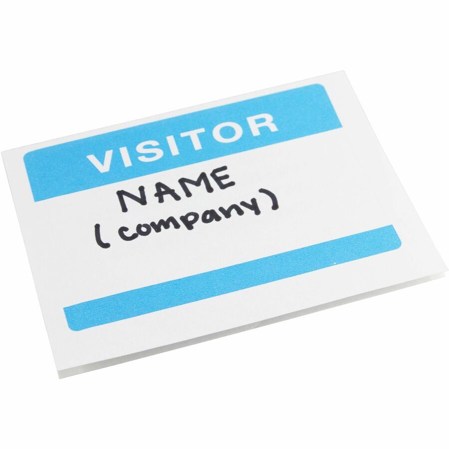 SICURIX Visitor Adhesive Badges 2 Per Sheet 100 Pack White - Alternate-Image2