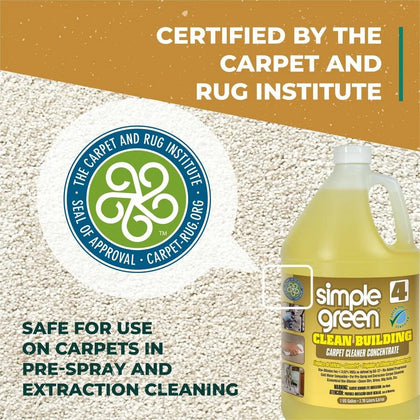 Simple Green Clean Building Carpet Cleaner Concentrate - 128 fl oz - Non-flammable Fragrance-free - Floor/Carpet