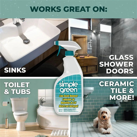 Simple Green Lime Scale Remover Spray - Multi Surface Cleaner - 32 fl oz - Wintergreen Scent - Specialty Cleaners