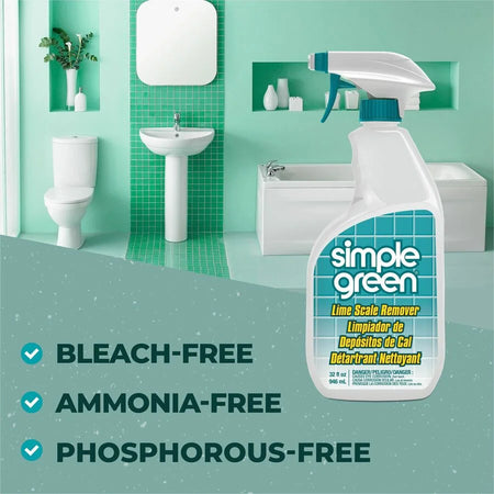 Simple Green Lime Scale Remover Spray - Multi Surface Cleaner - 32 fl oz - Wintergreen Scent - Specialty Cleaners