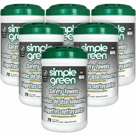 Simple Green Safety Towels: Multi-Purpose Cleaning - 75/Tub - 6/Carton - Sponges Pads & Wipers