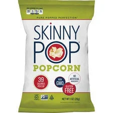 SkinnyPop Popcorn: Non-GMO Gluten-free Dairy-free Fat-free - Original Flavor - 1 oz - 12/Carton - Snacks