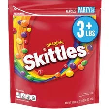 Skittles Original Party Size Bag - 5 Fruity Flavors - Resealable 3 lb Container - Sweets