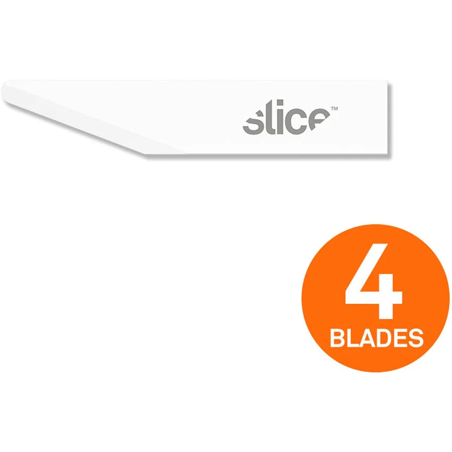 Slice Ceramic Craft Knife Blades - 1.30’’ Length - Zirconium Oxide - White - 4 Pack - Utility Replacement