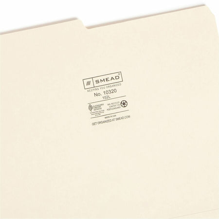 Smead 1/2 Tab Cut Letter Recycled Top Tab File Folder - Right