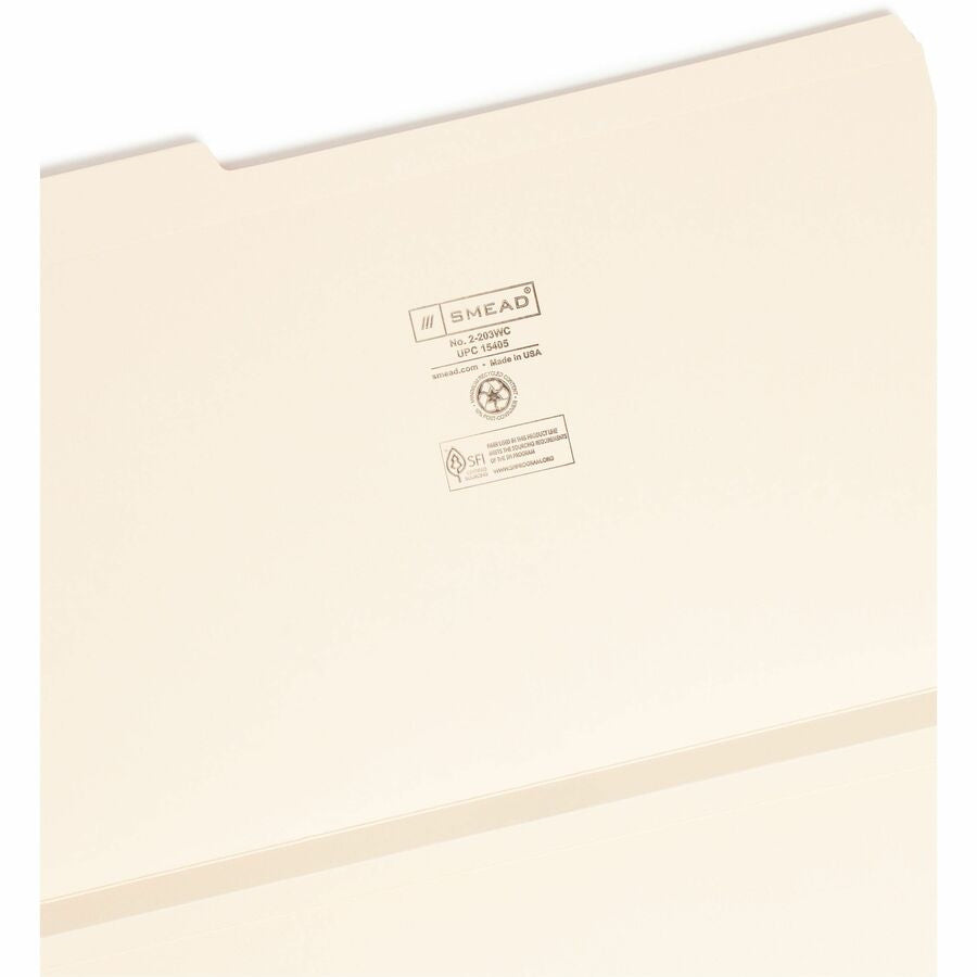 Smead 1/3 Tab Cut Legal Recycled Expanding File - 8 1/2’’ x 14’’ - 1 Expansion - Top Location - Assorted Position