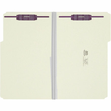 Smead 1/3 Tab Cut Legal Recycled Fastener Folder - 8 1/2’’ x 14’’ - 2’’ Expansion - 2 2S Fastener(s) - for - Folders