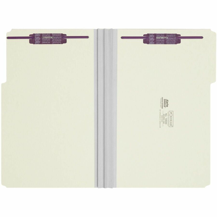 Smead 1/3 Tab Cut Legal Recycled Fastener Folder - 8 1/2’’ x 14’’ - 3’’ Expansion - 2 2S Fastener(s) - 2’’ for - Folders
