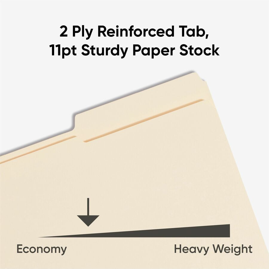Smead 1/3 Tab Cut Legal Recycled Fastener Folder - 8 1/2’’ x 14’’ - 3/4’’ Expansion - 2 2K Fastener(s) - 2’’