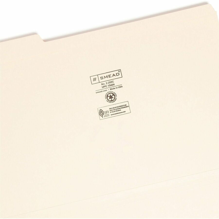 Smead 1/3 Tab Cut Legal Recycled Top Tab File Folder - Right