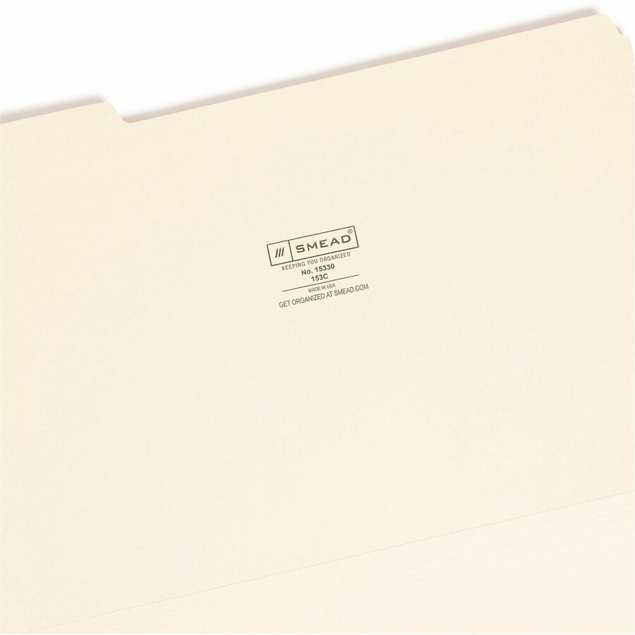 Smead 1/3 Tab Cut Legal Recycled Top Tab File Folder - Top