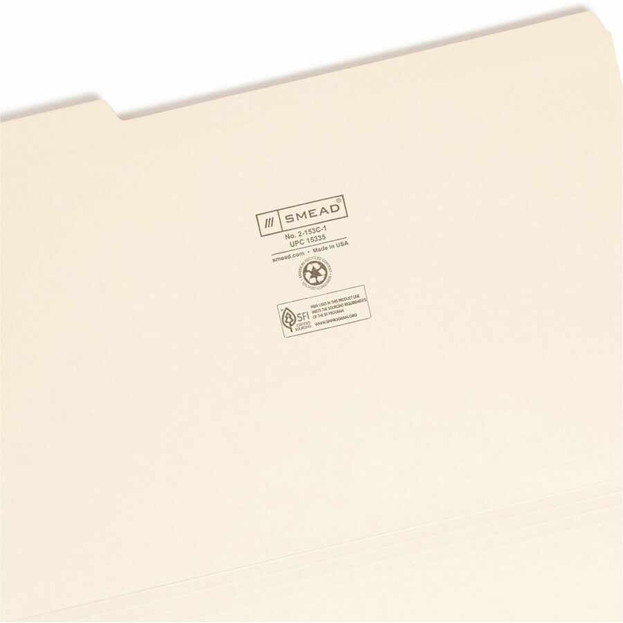 Smead 1/3 Tab Cut Legal Recycled Top Tab File Folder - Right
