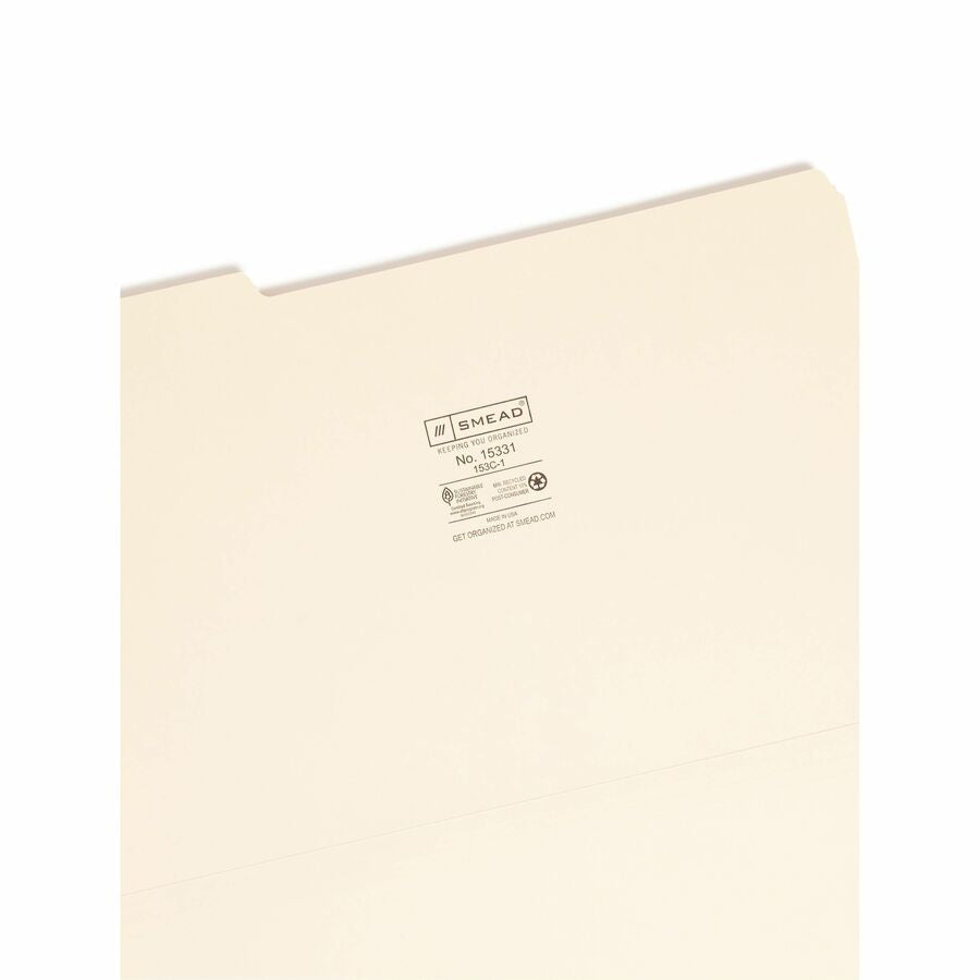 Smead 1/3 Tab Cut Legal Recycled Top Tab File Folder - Alternate-Image3