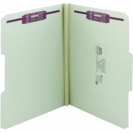 Smead 1/3 Tab Cut Letter Recycled Fastener Folder - 8 1/2’’ x 11’’ - 1’’ Expansion - 2 2S Fastener(s) - 2’’