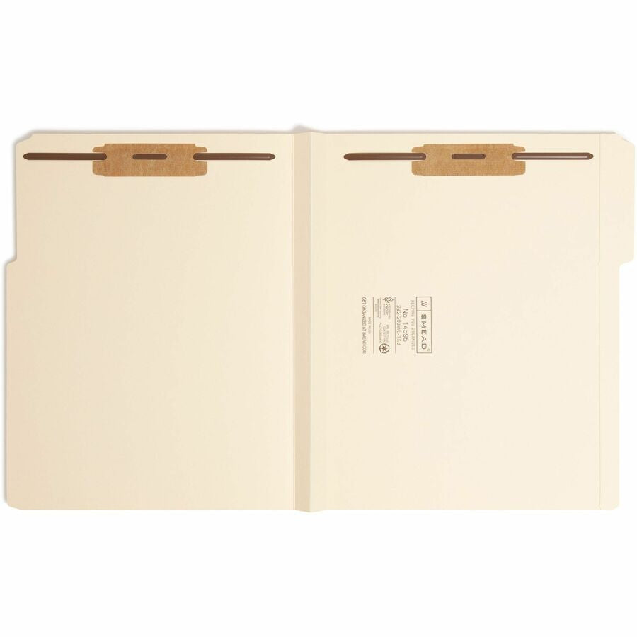 Smead 1/3 Tab Cut Letter Recycled Fastener Folder - 8 1/2’’ x 11’’ - 1 Expansion - 2 2B Fastener(s) - for - Folders