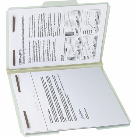 Smead 1/3 Tab Cut Letter Recycled Fastener Folder - 8 1/2’’ x 11’’ - 1’’ Expansion - 2 2K Fastener(s) - 2’’