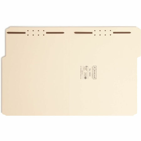 Smead 1/3 Tab Cut Letter Recycled Fastener Folder - 8 1/2’’ x 11’’ - 2 2K Fastener(s) - Top Location - Folders