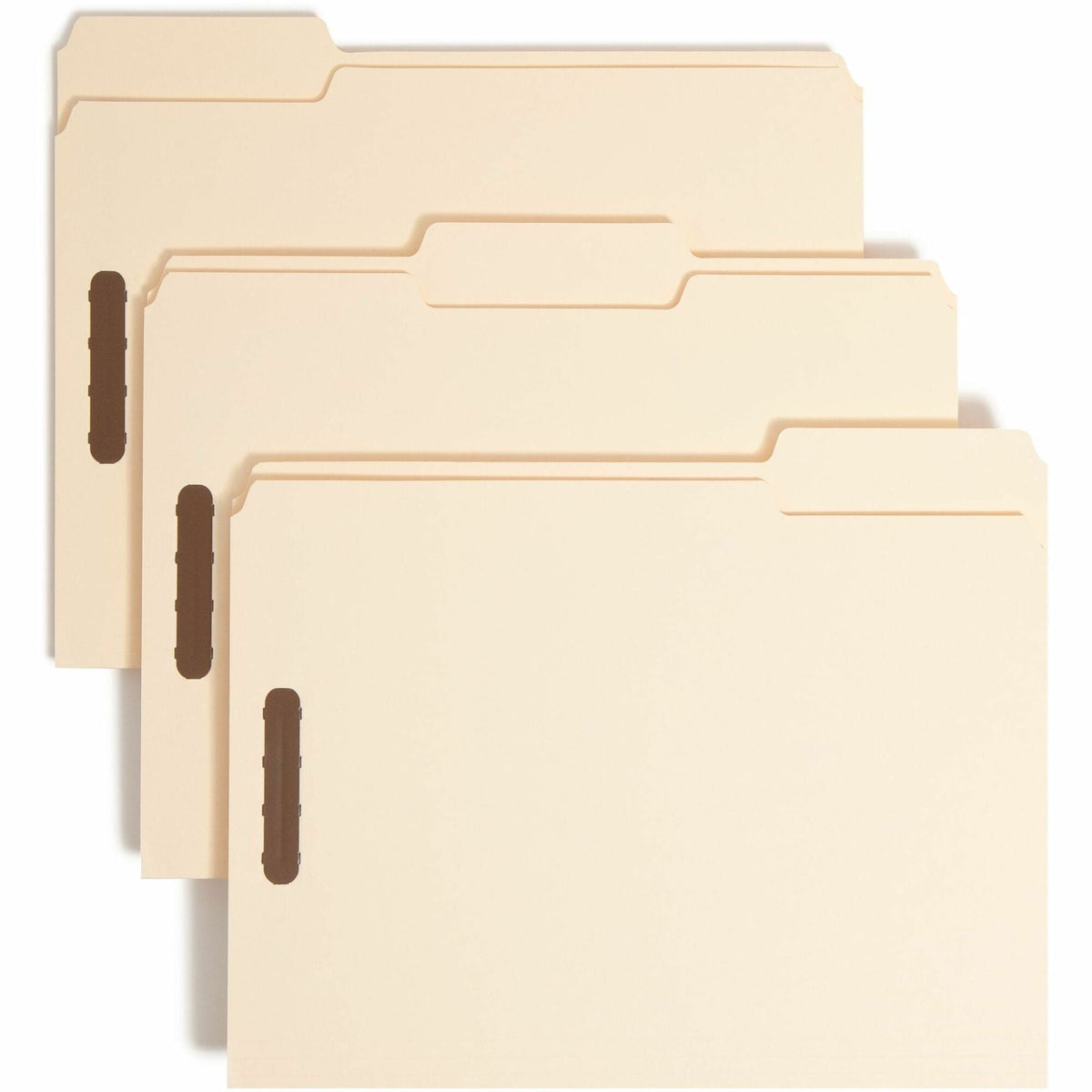 Smead 1/3 Tab Cut Letter Recycled Fastener Folder - 8 1/2’’ x 11’’ - 2 2K Fastener(s) - Top Location - Folders