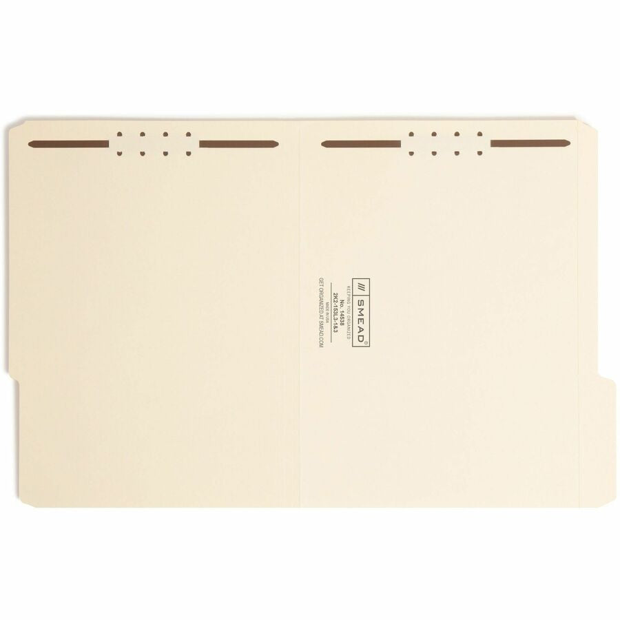 Smead 1/3 Tab Cut Letter Recycled Fastener Folder - 8 1/2’’ x 11’’ - 3/4’’ Expansion - 2 2K Fastener(s) - 2’’