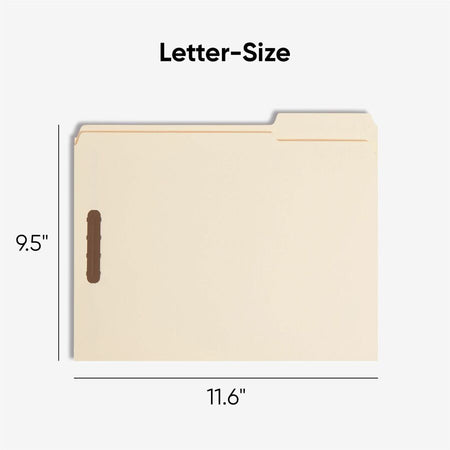 Smead 1/3 Tab Cut Letter Recycled Fastener Folder - 8 1/2’’ x 11’’ - 3/4’’ Expansion - 2 2K Fastener(s) - 2’’