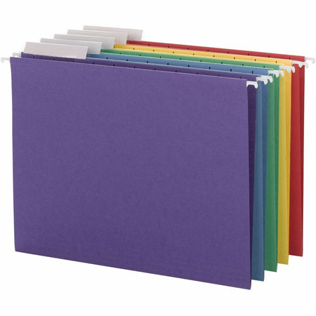 Smead 1/3 Tab Cut Letter Recycled Hanging Folder - 8 1/2’’ x 11’’ - Top Location - Assorted Position - 11 pt. - Poly