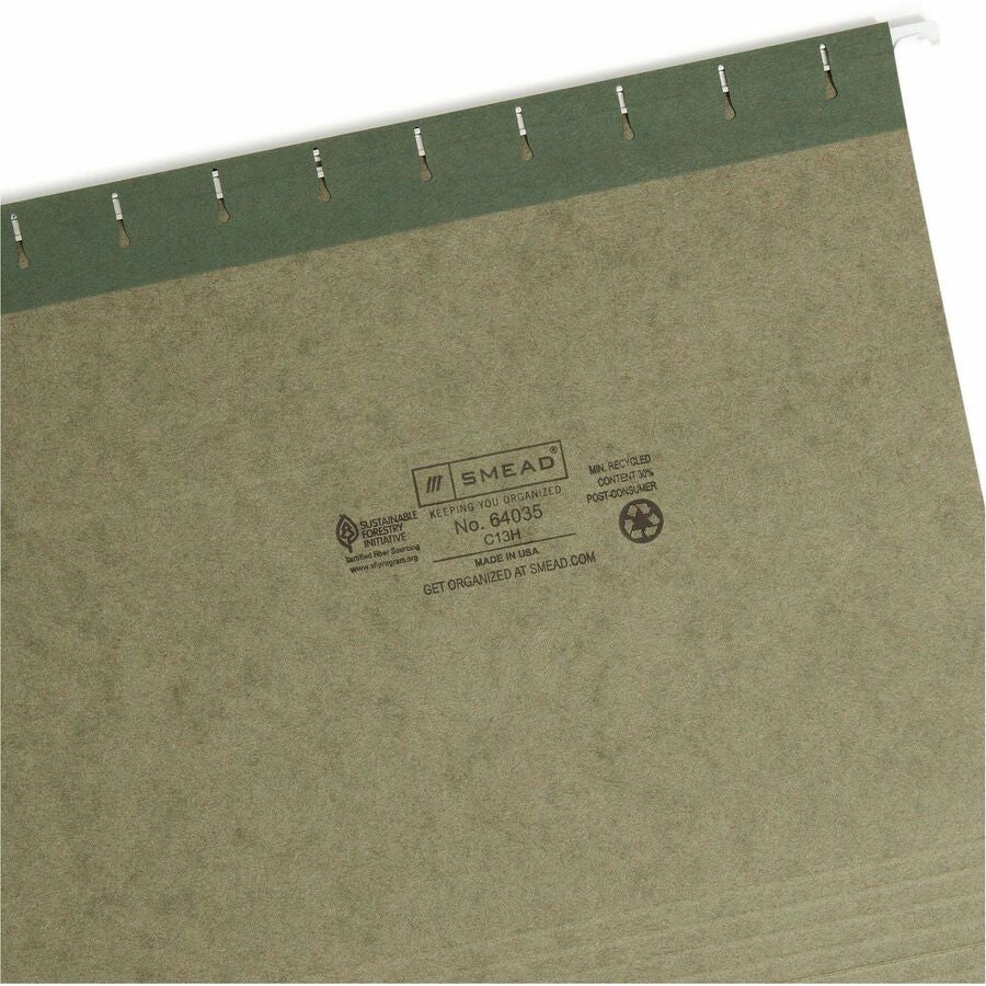 Smead 1/3 Tab Cut Letter Recycled Hanging Folder - Right