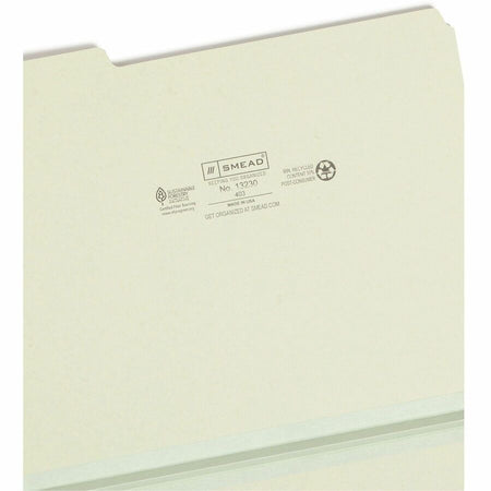 Smead 1/3 Tab Cut Letter Recycled Top File Folder - 8 1/2’’ x 11’’ - 1’’ Expansion - Location - Assorted Position