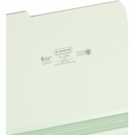 Smead 1/3 Tab Cut Letter Recycled Top File Folder - 8 1/2’’ x 11’’ - 2’’ Expansion - Location - Assorted Position