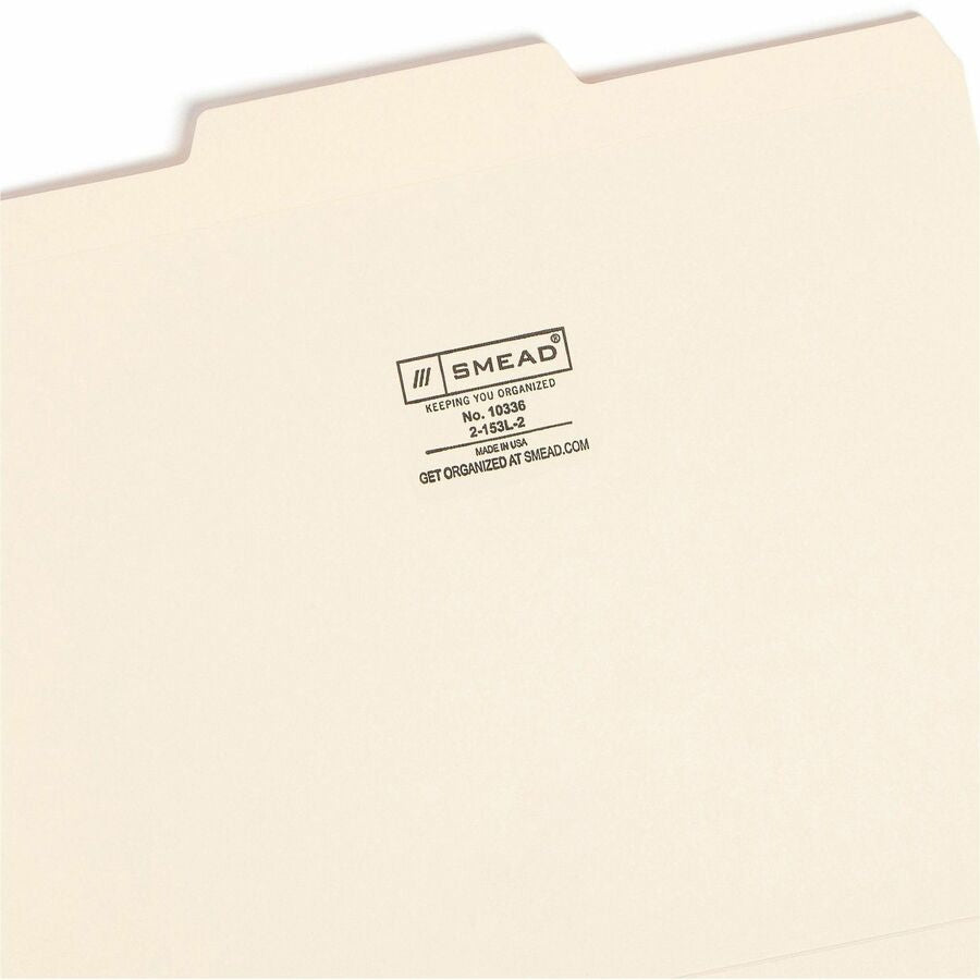 Smead 1/3 Tab Cut Letter Recycled Top Tab File Folder - Left