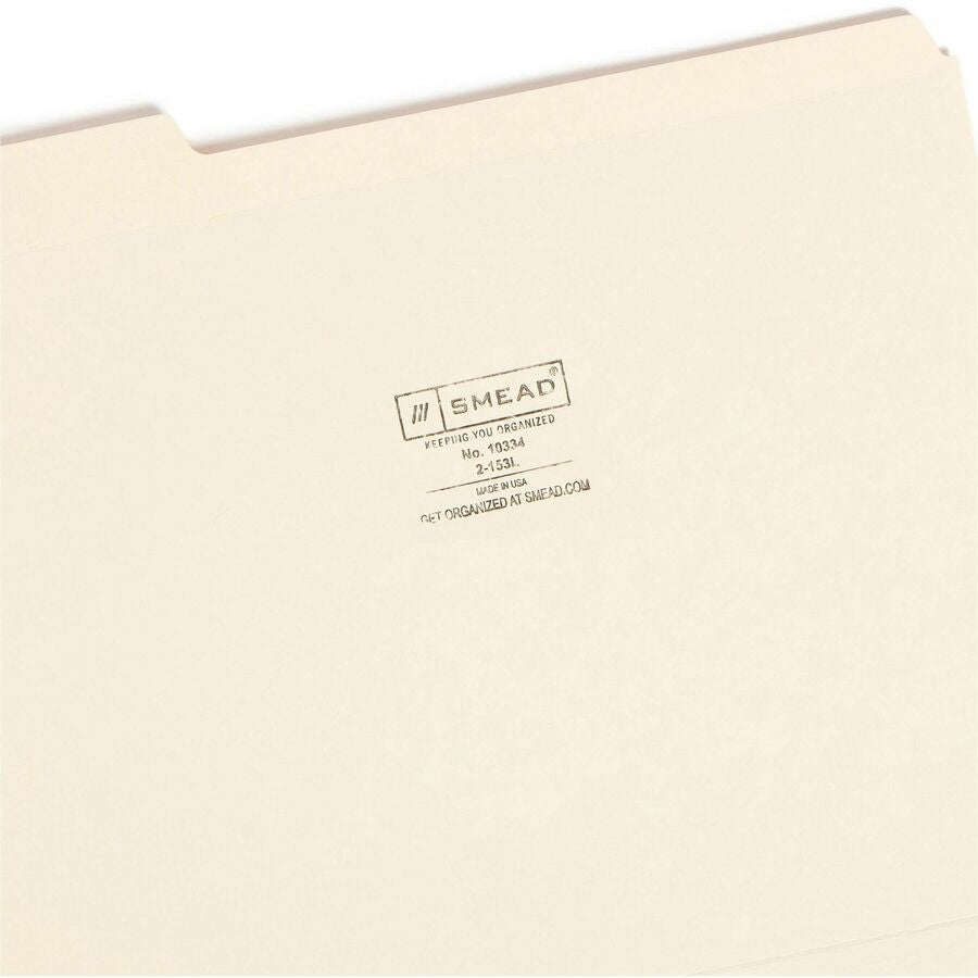 Smead 1/3 Tab Cut Letter Recycled Top Tab File Folder - Right