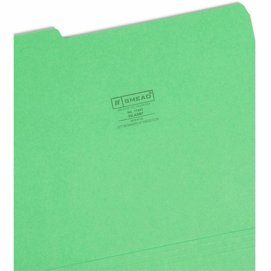 Smead 1/3 Tab Cut Letter Recycled Top Tab File Folder - Right