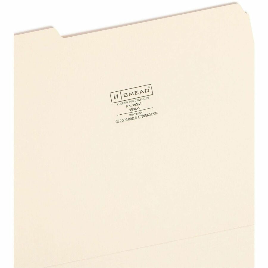 Smead 1/3 Tab Cut Letter Recycled Top Tab File Folder - Top
