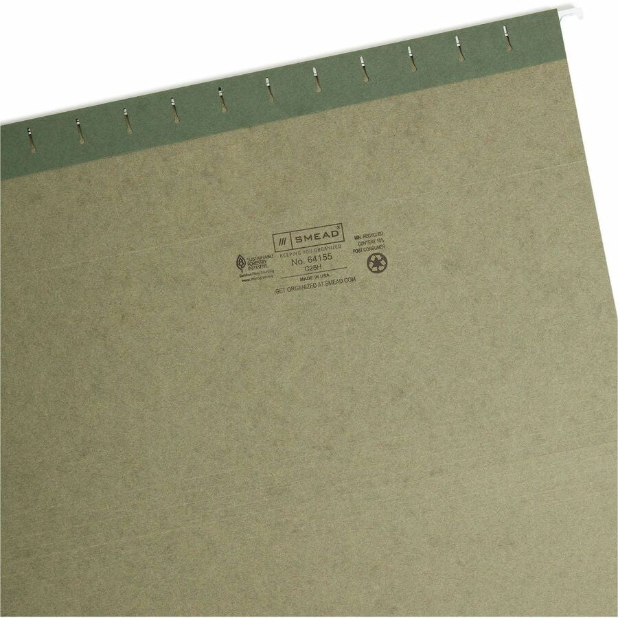 Smead 1/5 Tab Cut Legal Recycled Hanging Folder - Right
