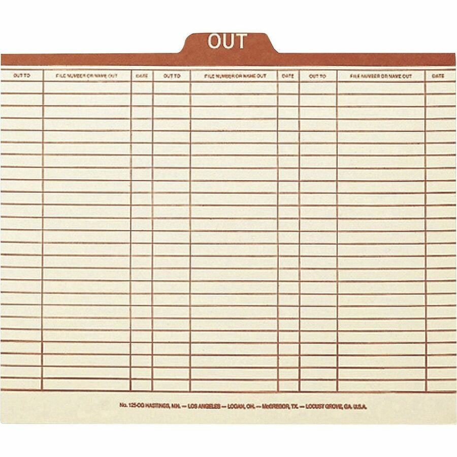 Smead 1/5 Tab Cut Legal Recycled Top File Folder - 8 1/2’’ x 14’’ - 1’’ Expansion - Location - Center Position - Filing