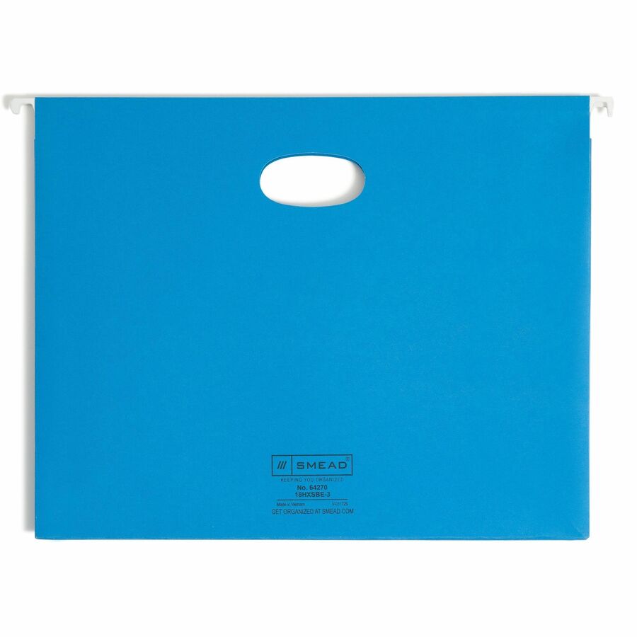 Smead 1/5 Tab Cut Letter Recycled Hanging Folder - 8 1/2’’ x 11’’ - 3’’ Expansion - Top Location - Assorted Position