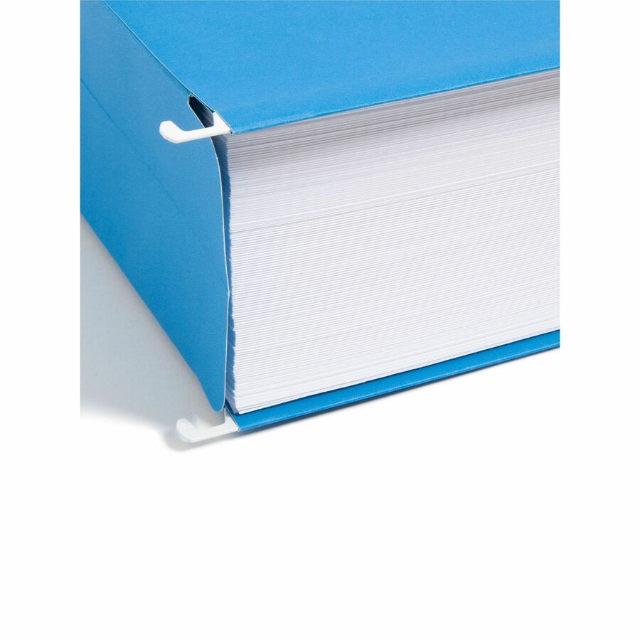 Smead 1/5 Tab Cut Letter Recycled Hanging Folder - 8 1/2’’ x 11’’ - 3’’ Expansion - Top Location - Assorted Position