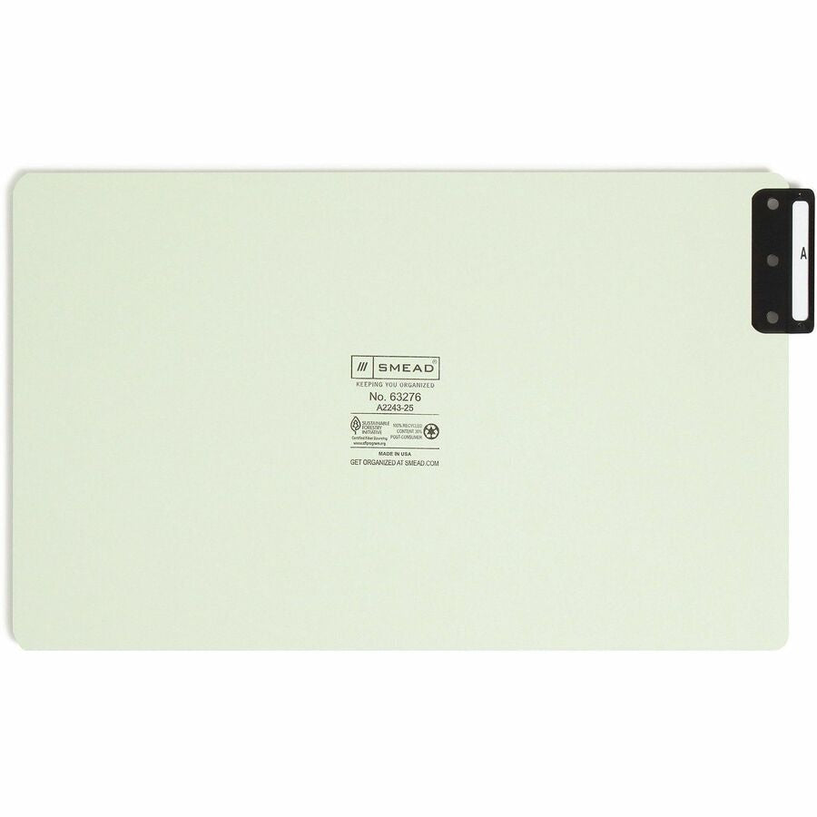 Smead 100% Recycled Filing Guides with Vertical Extra-Wide Blank Tab - Printed Tab(s) - Character - A-Z - 25 Tab(s)/Set