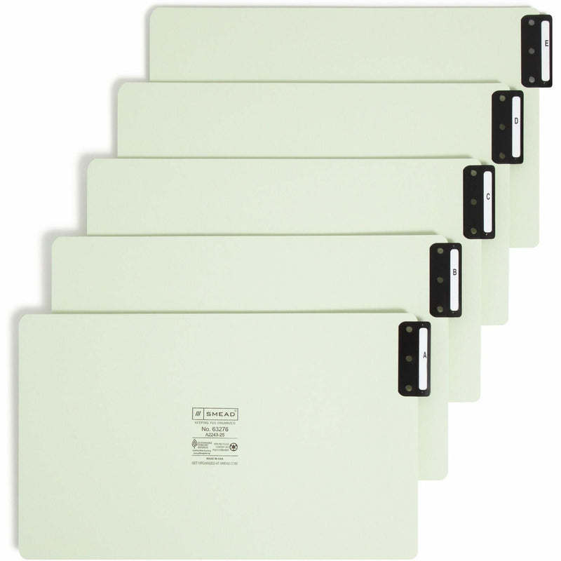 Smead 100% Recycled Filing Guides with Vertical Extra-Wide Blank Tab - Printed Tab(s) - Character - A-Z - 25 Tab(s)/Set