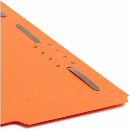 Smead 12540 Recycled Fastener Folder - Letter Size 2 Fasteners - Orange Tab - 50/Box - Folders