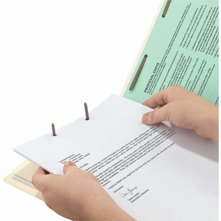 Smead 2/5 Tab Cut Legal Recycled Classification Folder - 8 1/2’’ x 14’’ - 2’’ Expansion - 2 2B Fastener(s)