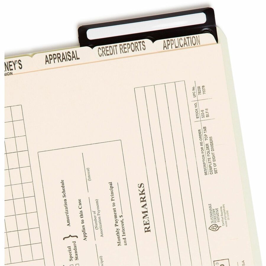 Smead 2/5 Tab Cut Legal Recycled Classification Folder - Top