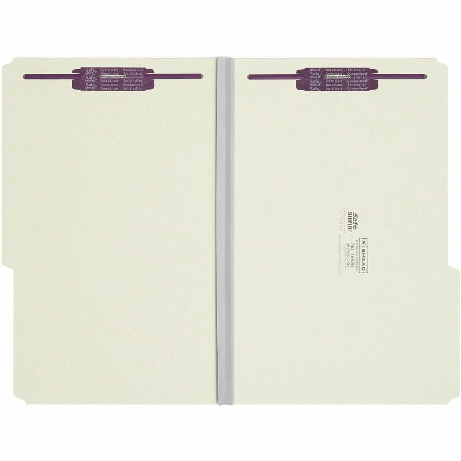Smead 2/5 Tab Cut Legal Recycled Fastener Folder - 8 1/2’’ x 14’’ - 2’’ Expansion - 2 2S Fastener(s) - Top Location