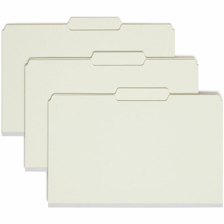 Smead 2/5 Tab Cut Legal Recycled Fastener Folder - 8 1/2’’ x 14’’ - 2’’ Expansion - 2 2S Fastener(s) - for - Folders