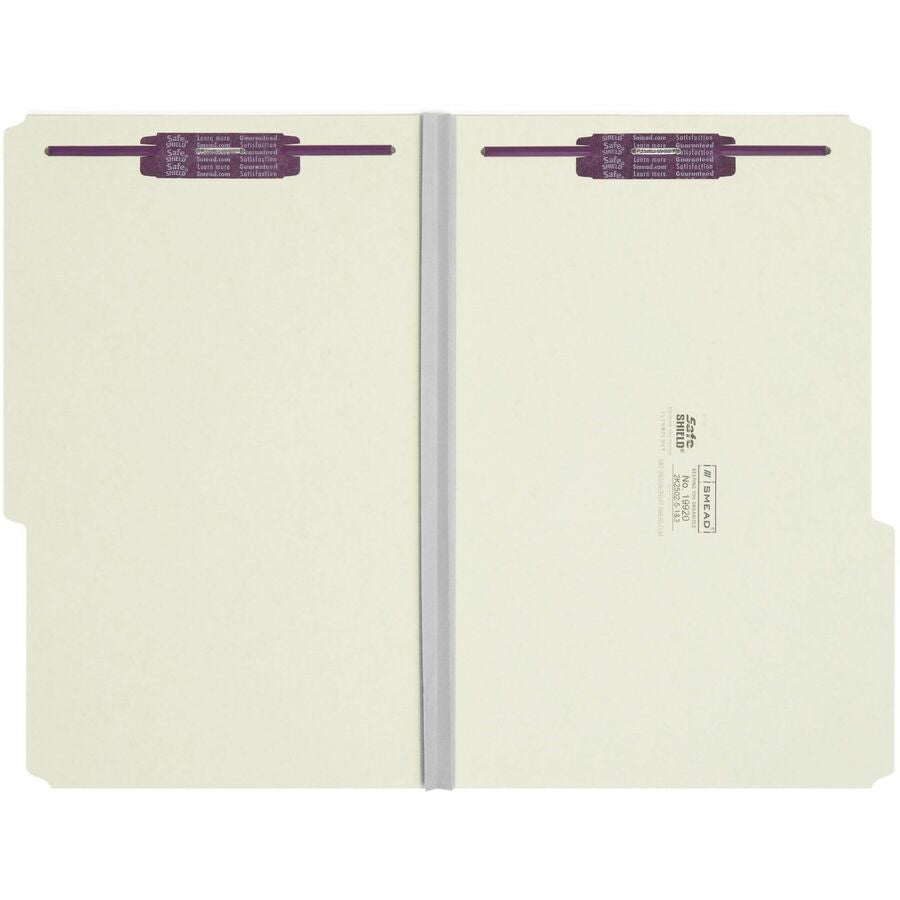 Smead 2/5 Tab Cut Legal Recycled Fastener Folder - 8 1/2’’ x 14’’ - 2’’ Expansion - 2 2S Fastener(s) - Top Location