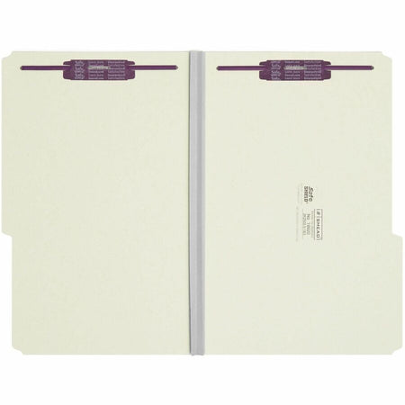 Smead 2/5 Tab Cut Legal Recycled Fastener Folder - 8 1/2’’ x 14’’ - 2’’ Expansion - 2 2S Fastener(s) - Top Location