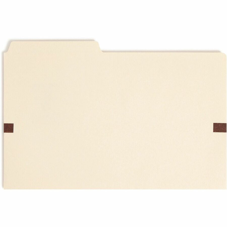 Smead 2/5 Tab Cut Legal Recycled File Pocket - 8 1/2’’ x 14’’ - 1’’ Expansion - Top Location - Right Position - 11 pt.
