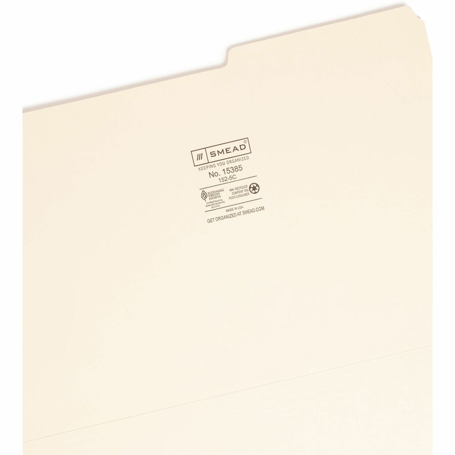 Smead 2/5 Tab Cut Legal Recycled Top Tab File Folder - Alternate-Image3