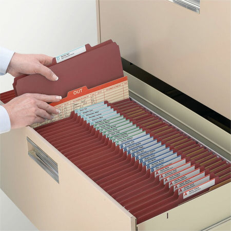 Smead 2/5 Tab Cut Letter Recycled Classification Folder - 8 1/2’’ x 11’’ - 3’’ Expansion - 2 2K Fastener(s) - Top
