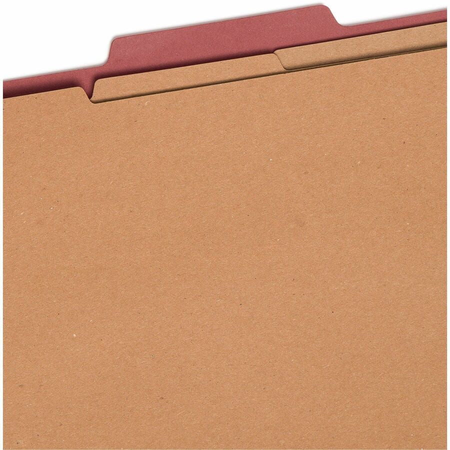 Smead 2/5 Tab Cut Letter Recycled Classification Folder - 8 1/2’’ x 11’’ - 3’’ Expansion - 2 2K Fastener(s) - Top