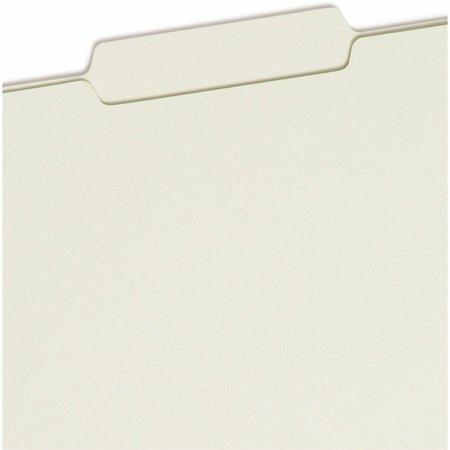 Smead 2/5 Tab Cut Letter Recycled Fastener Folder - 8 1/2’’ x 11’’ - 1’’ Expansion - 2 2S Fastener(s) - 2’’